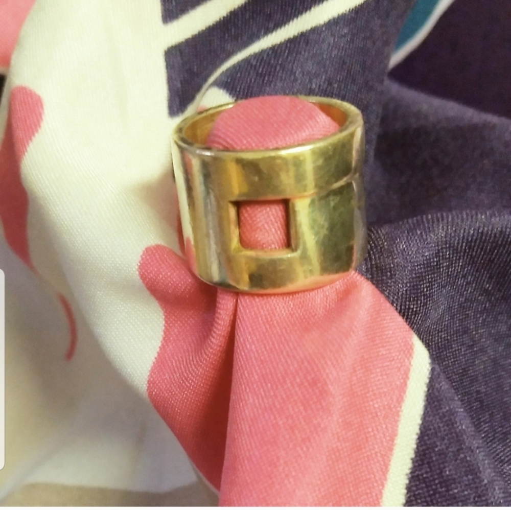 Gucci silver 925 G logo Cutout Ring sz. 4 - Picture 6 of 11